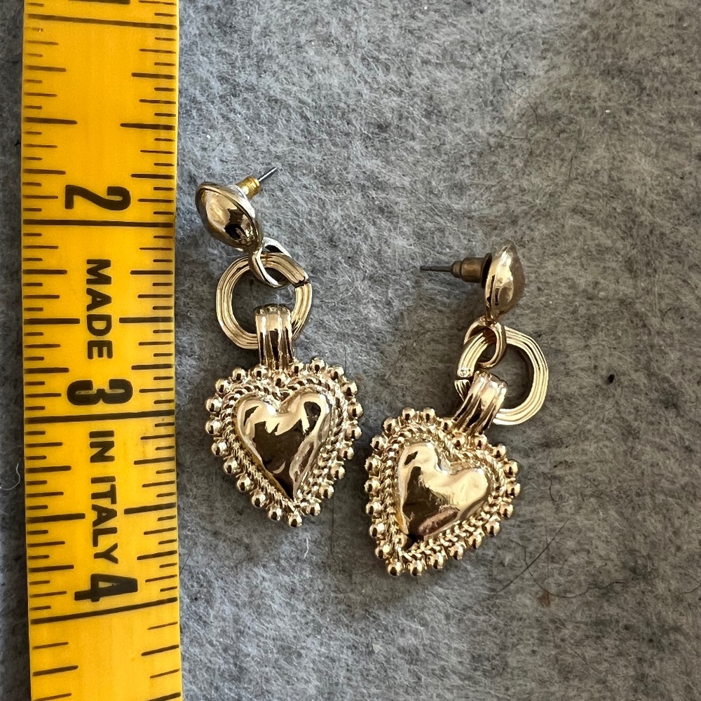 Topshop Gold Tone Heart Dangle Earrings